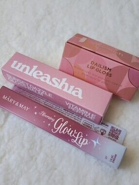 3x Korean lip gloss/lipstick/lip balm bundle (Heimish, Mary&May, Unleashia)